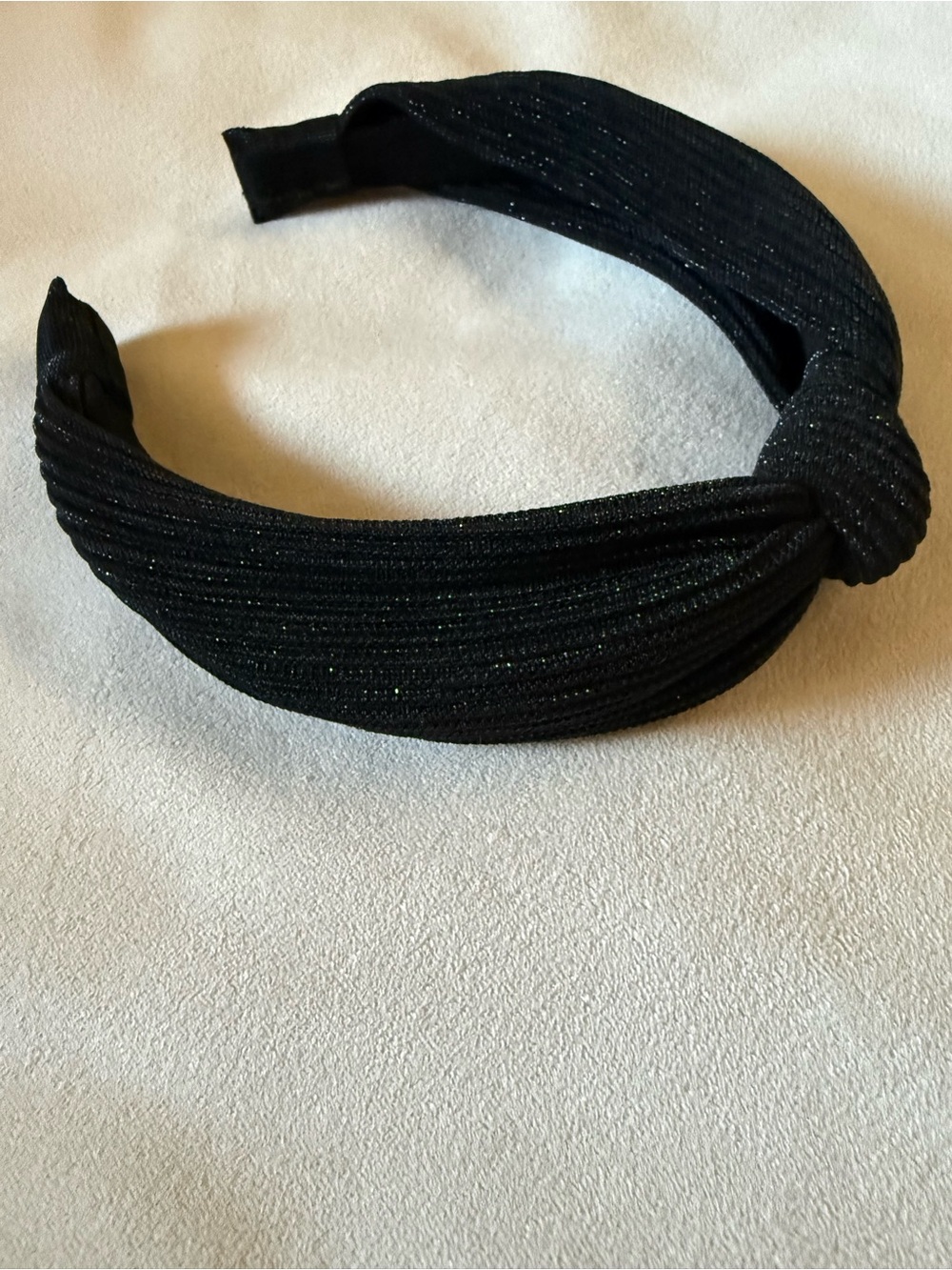 Black Metallic Knotted Headband